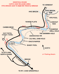 fishing map of the deerfield